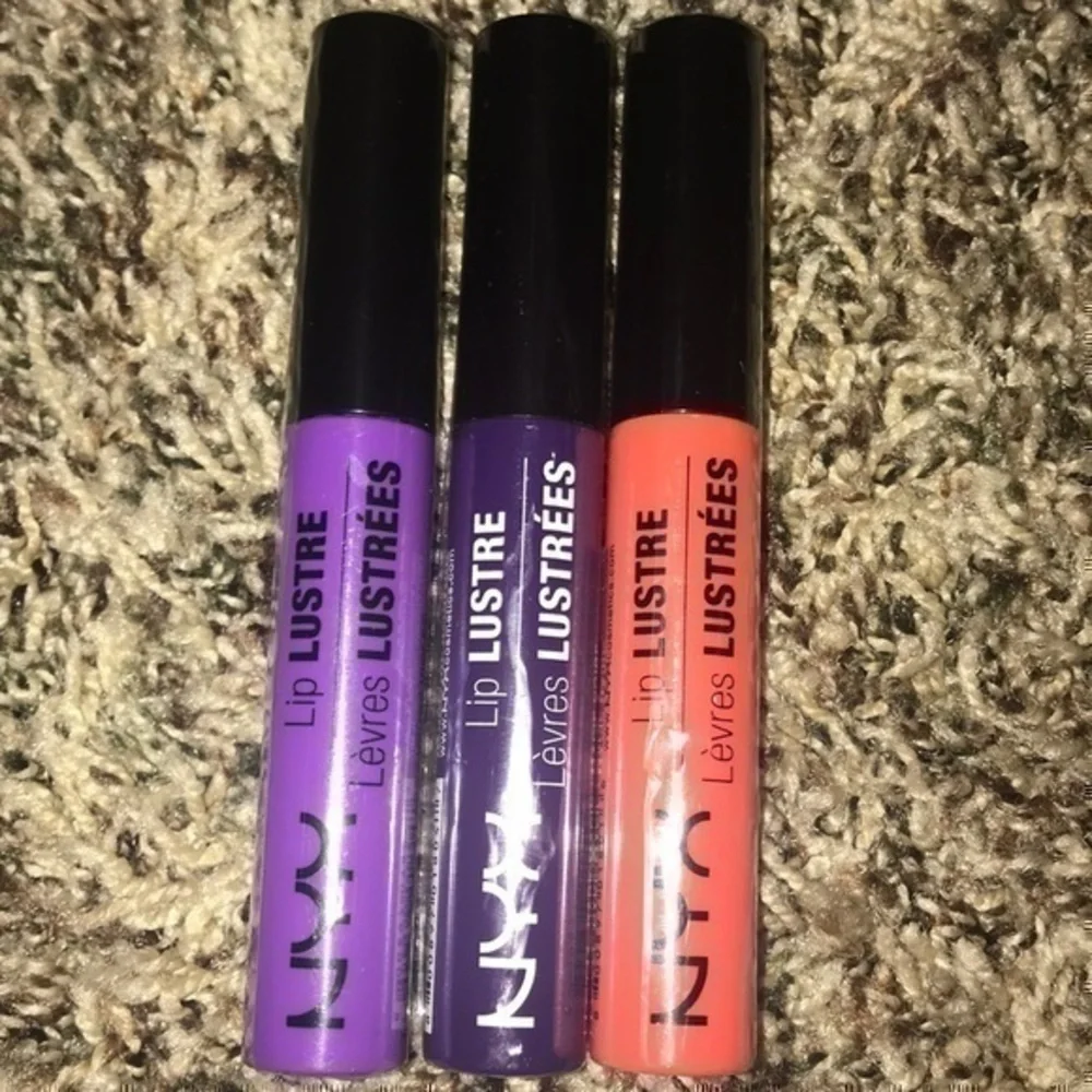NYX Lip Lustre Glossy Lip Tint Trio Violet Glass Dark Magic Juicy Peach NEW